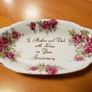 ANNIVERSARY GIFT - VINTAGE CANDY DISH - NORCREST FINE CHINA B-728 - MOM and DAD